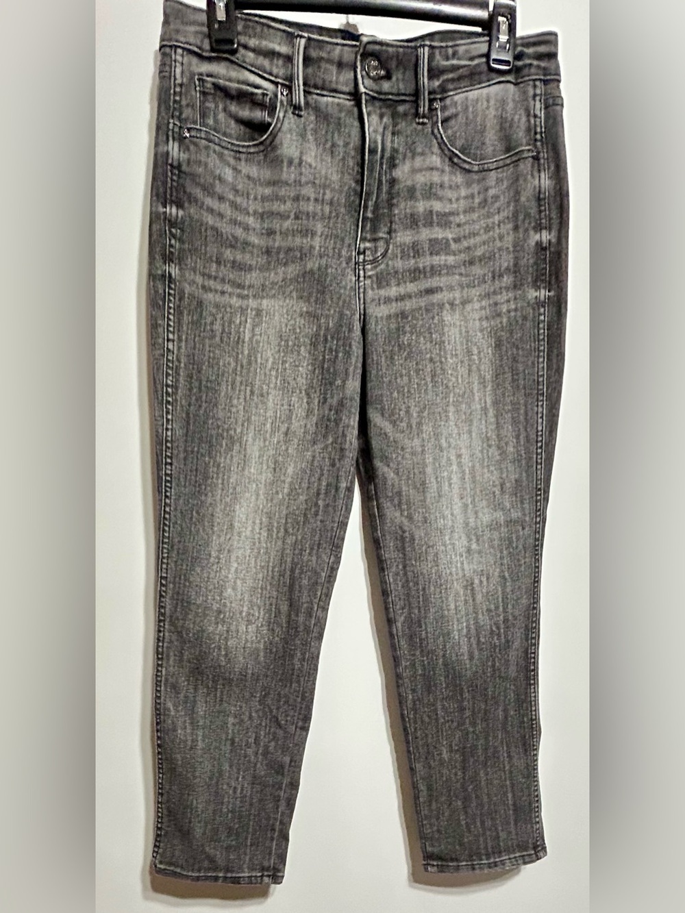 {WHBM} White House Black Market High-Rise Washed Gray Jeans